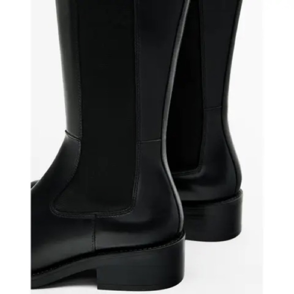 Massimo Dutti Black Knee-High Boots - Picture 5 of 12